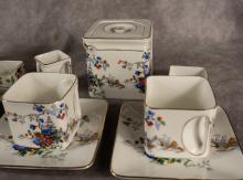 TWO FOLEY "CUBE" TEA SETS