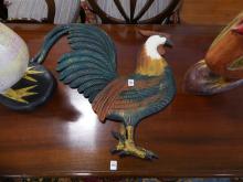 THREE LARGE WOODEN ROOSTERS