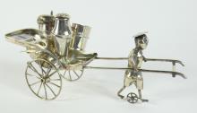 SILVER PLATE "RICKSHAW" CONDIMENT STAND