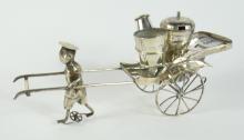 SILVER PLATE "RICKSHAW" CONDIMENT STAND