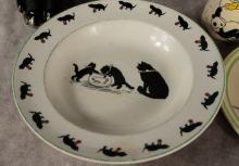 PINDAR THE PANDA DISHES, CAT BOWL AND VASE