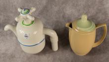 TWO ENGLISH POTTERY TEAPOTS