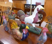 SIX "ROOSTER" SCULPTURES