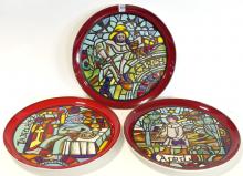 SET OF POOLE POTTERY MEDIEVAL CALENDAR SERIES PLATES