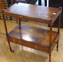 ANTIQUE LAMP TABLE ON CASTERS