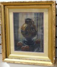 TWO FRAMED PASTEL PAINTINGS