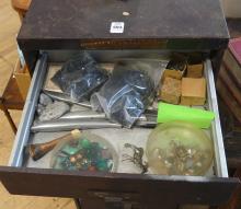 WATCHMAKER'S CABINET CONTAINING MINERAL COLLECTION