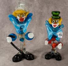 TWO MURANO GLASS "CLOWN" FIGURINES