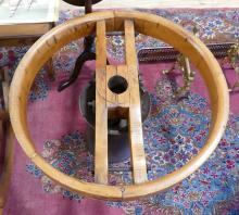 WOODEN "WHEEL" COFFEE TABLE