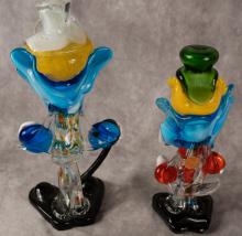 TWO MURANO GLASS "CLOWN" FIGURINES