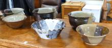 SIX STONEWARE POTTERY BOWLS