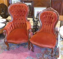 VICTORIAN LADIES' AND GENTLEMEN'S CHAIRS