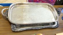 FOUR SILVER PLATE PLATTERS