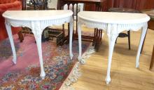 PAIR OF DEMI-LUNE CONSOLETTE TABLES