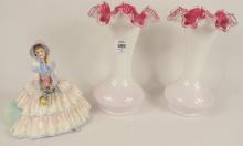 PAIR OF VASES AND ROYAL DOULTON