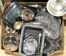 TWO BOX LOTS OF SILVERPLATE