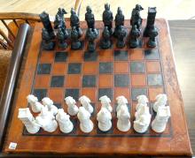BISQUE AND BASALT CHESS SET