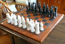 BISQUE AND BASALT CHESS SET