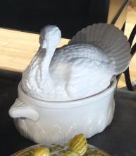 COVERED DISHES, TUREEN AND TEAPOT