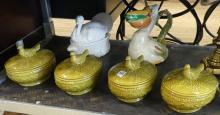 COVERED DISHES, TUREEN AND TEAPOT