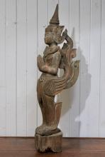 BURMESE CARVED WOOD FIGURE