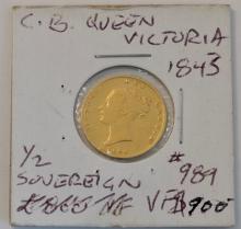 QUEEN VICTORIA HALF SOVEREIGN