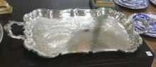 THREE SILVER PLATE PLATTERS