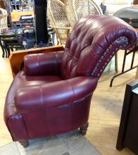 BURGUNDY LEATHER ARMCHAIR