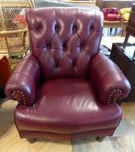 BURGUNDY LEATHER ARMCHAIR