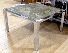 CHROME MARBLE TOP COFFEE TABLE