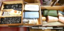 ACCORDION SEWING BOX WITH CONTENTS