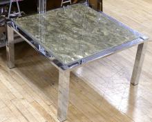 CHROME MARBLE TOP COFFEE TABLE