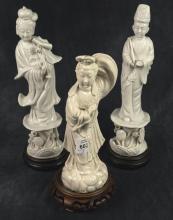 THREE BLANC DE CHINE FIGURINES