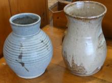 FIVE STONEWARE VASES