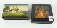 TWO RUSSIAN LACQUER BOXES