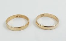 2 YELLOW GOLD BANDS