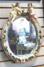 GERMAN PORCELAIN WALL MIRROR