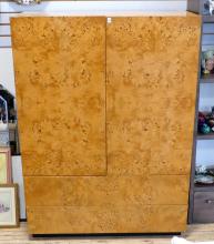 ART SHOPPE FIGURED MAPLE CHIFFEROBE