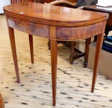 ANTIQUE MAHOGANY FLIP-TOP GAMES TABLE