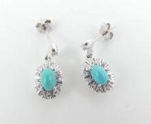 TURQUOISE & DIAMOND EARRINGS