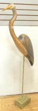 LARGE DECORATIVE WOODEN "CRANE" SCULPTURE