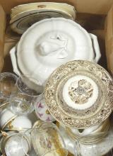 BOX LOT OF CHINA AND GLASSWARE