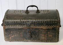 EARLY LEATHER TRUNK