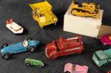 TWELVE VINTAGE TOY VEHICLES