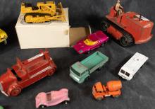 TWELVE VINTAGE TOY VEHICLES