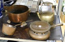 FOUR PIECES OF METAL WARE