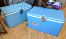 TWO VINTAGE COLEMAN COOLERS