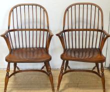 PAIR OF OAK WINDSOR BACK CHAIRS