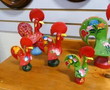 TEN "ROOSTER" FIGURINES