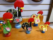 TEN "ROOSTER" FIGURINES